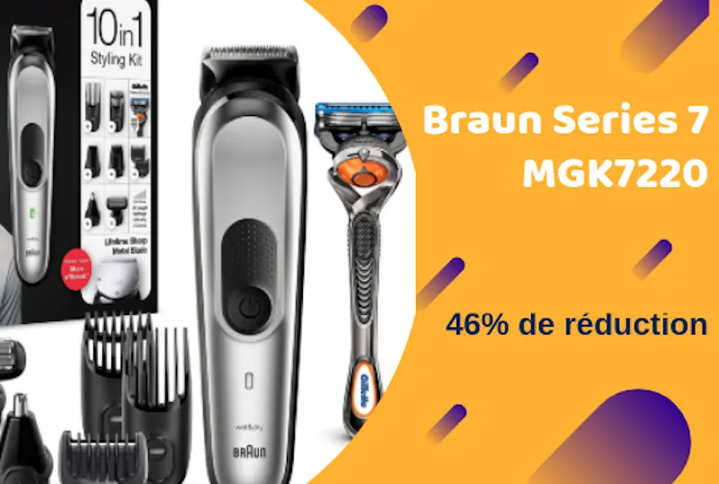 Tondeuse cheveux et corps Braun Series 7 MGK7220 promo