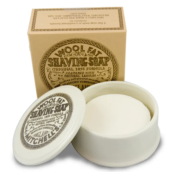 savon à barbe mitchell wool fat